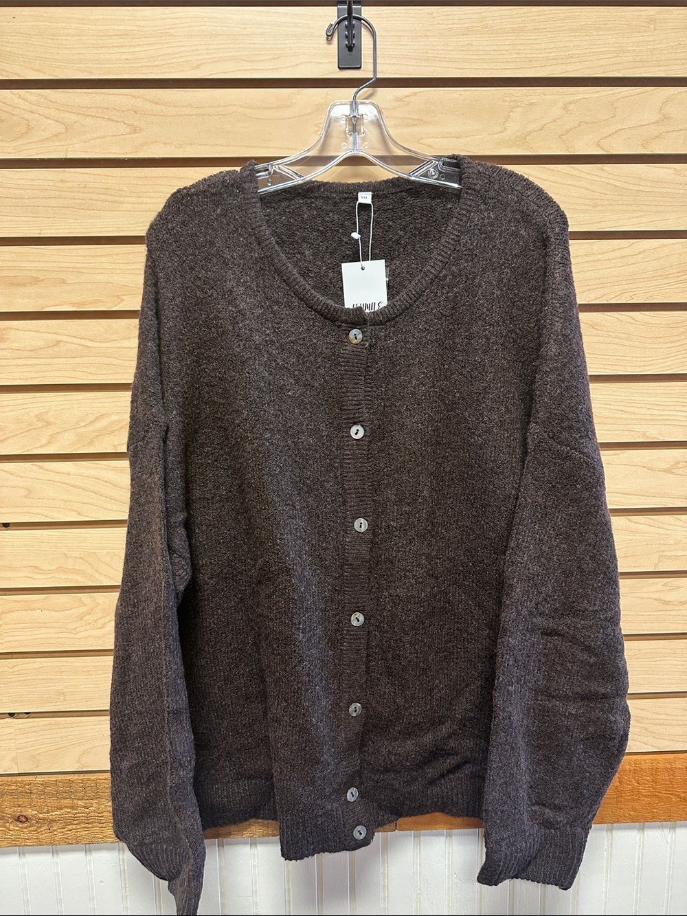 Women’s Brown Button-Front Knit Cardigan Sweater